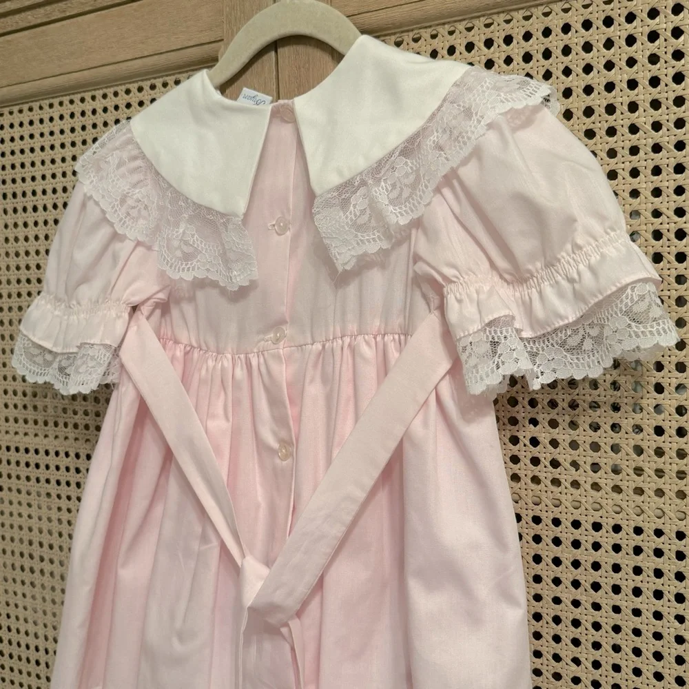 Vintage | Bryan|  pink embroidered dress